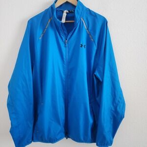 UNDER ARMOUR WATER RESISTANT BLUE ‎ ZIP UP JACKET MENS XL